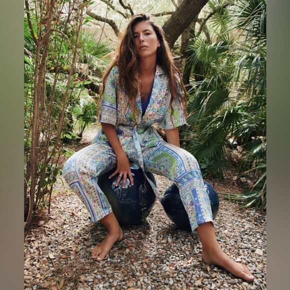 ZARA BOHO PAISLEY PRINTED PANTS - Picture 2 of 6